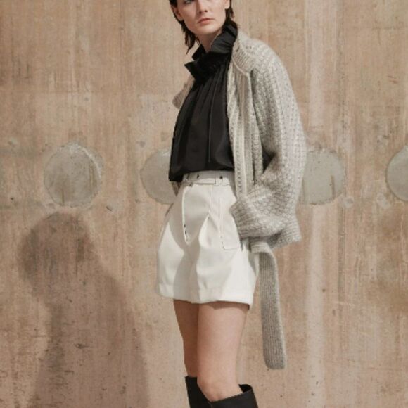 3.1 Phillip Lim Vegan Leather Belted Waist Utility Shorts Size 2 - Picture 2 of 16